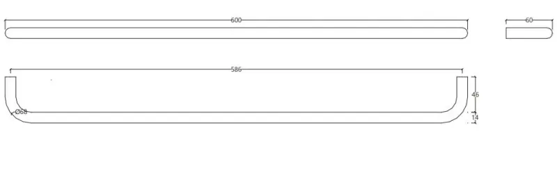 Waterevolution Flow Handtuchhalter 60cm Messing A112LE