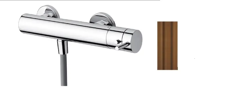 Wasserevolution Flow Duschthermostat mit Duschset PVD gebürstetes Kupfer T140TNCPE