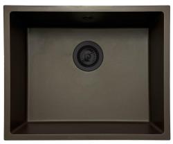 GraniteMy Universal Granit-Spülbecken 50x40 cm, Café, Aufliegend, flächenbündig und Unterbau, mit schwarzem Stecker 1208967228