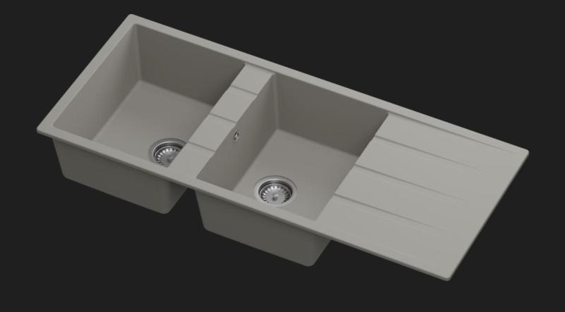 GraniteMy Universal Spülbecken Quarz Granit Farbmuster TAUPE 1208967247