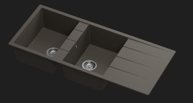 GraniteMy Universal Spülbecken Quarz Granit Farbmuster Cafe 1208967248