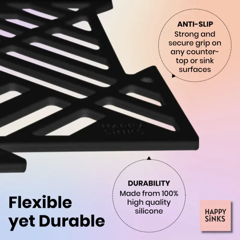 Magisso Happy Sink Puzzlestück schwarzer Bodenschutz 4 Stück für Spüle schwarz 32,5 x 32,5 cm 1208967385