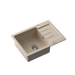 Quadri Kendal sand-beige Granit-Einbauspüle mit Abtropffläche 60x44cm umkehrbar 1208967402