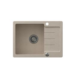 Quadri Kendal sand-beige Granit-Einbauspüle mit Abtropffläche 60x44cm umkehrbar 1208967402