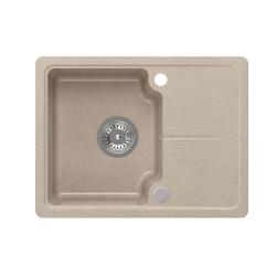 Quadri Kendal beige-sand Granit-Einbauspüle 58x44cm mit Abtropffläche 1208967405