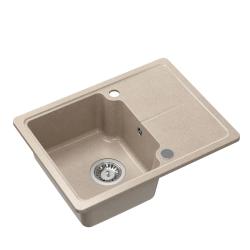 Quadri Kendal beige-sand Granit-Einbauspüle 58x44cm mit Abtropffläche 1208967405