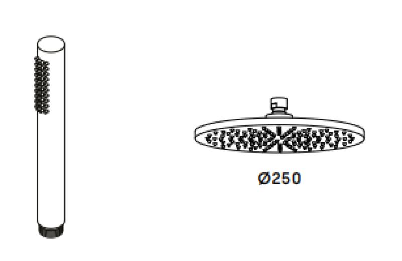 Waterevolution Flow Duschkombination mit Regenduschkopf Chrom 250mm T141N2501
