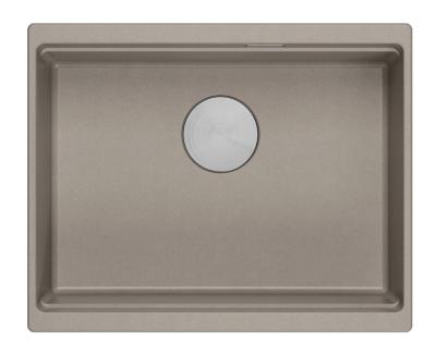 Quadri Newport II Granit Unterbauspüle Taupe 560x450mm mit Edelstahlstopfen und Ablaufkappe 1208967453