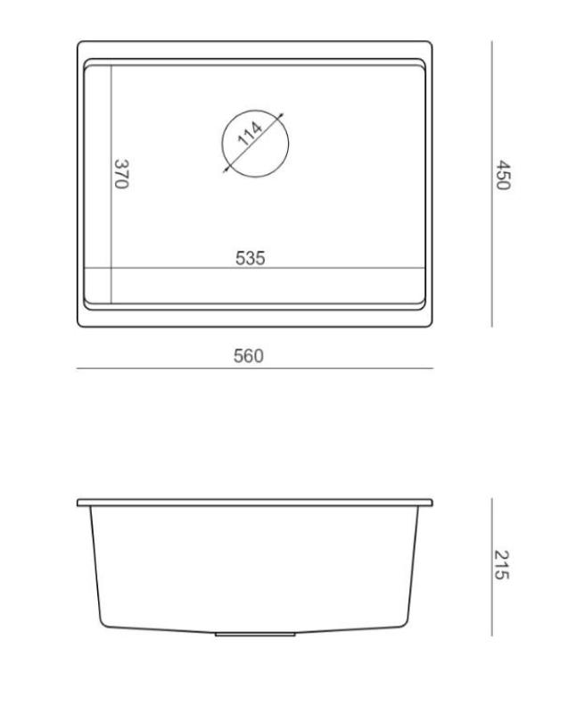Quadri Newport II Granit Unterbau Spülbecken taupe 560x450mm mit Kupferstopfen und Abdeckkappe 1208967455