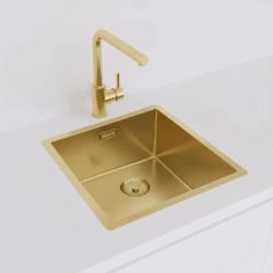 Pure.Sink Prestige Spüle 40x40 cm PVD Gold 10mm Radius Unterbau, Flachbau und Aufsatz PPG4040-60