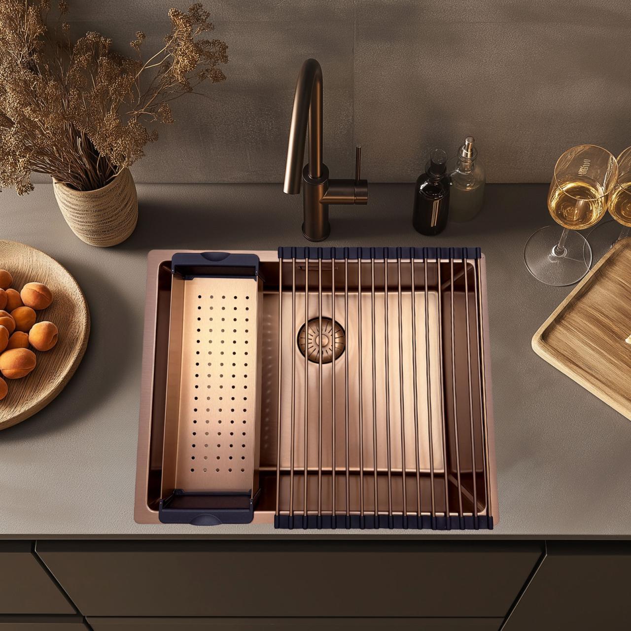Pure.Sink Prestige Rollmatte Spülbecken Kupfer PPGRM40-62