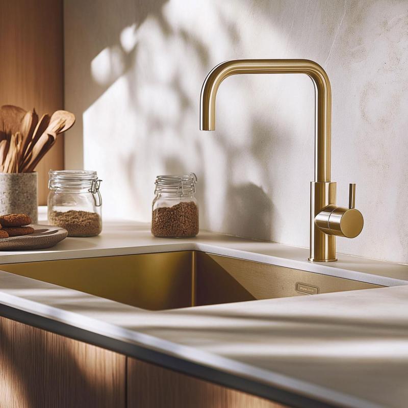 Pure.Sink Elite Steel Pure Küchenarmatur PVD gebürstetes Gold PS8010-60