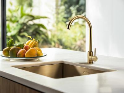Pure.Sink Elite Steel Stream Küchenarmatur PVD gebürstetes Gold PS8044-60