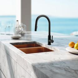 Pure.Sink Elite Steel Stream-S Küchenarmatur Matt Schwarz mit ausziehbarem Auslauf PS8045-10