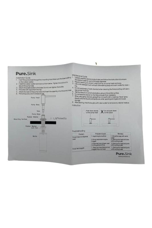 Pure.Sink Elite Steel Shine Einbau Seifenspender PVD gebürstetes Gold von oben nachfüllbar PS9010-60