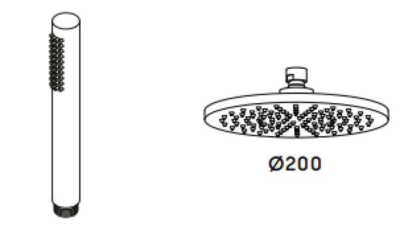 Waterevolution Flow thermostatische Duschkombination mit Regendusche Edelstahl 200mm T141TNIE