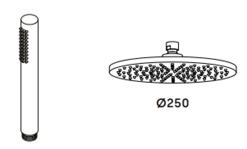 Wasserevolution Flow thermostatische Duschkombination mit Regendusche PVD gebürstet Kupfer 250mm T141TN25CPE