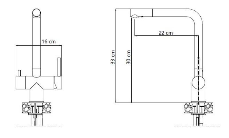 Quadri Ellesmere Küchenarmatur Schwarz 3-Wege mit einem zusätzlichen Anschluss für gefiltertes Wasser 1208967780