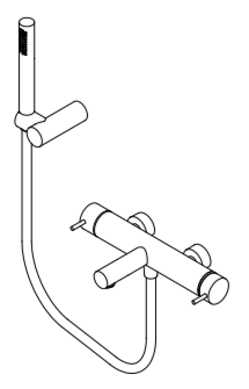 Waterrevolution Flow Zwei-Wege-Duschmischer mit Handbrause Weiß T130NBR