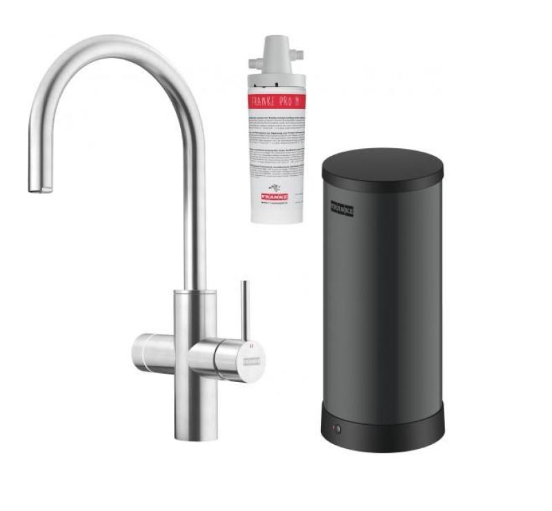 Franke Maris Wasser-Hub 7L Boiler 3-in-1 mit Touch elektronische kochendes Wasser Armatur Edelstahl mit Wasserhub-Bypass 1208967849