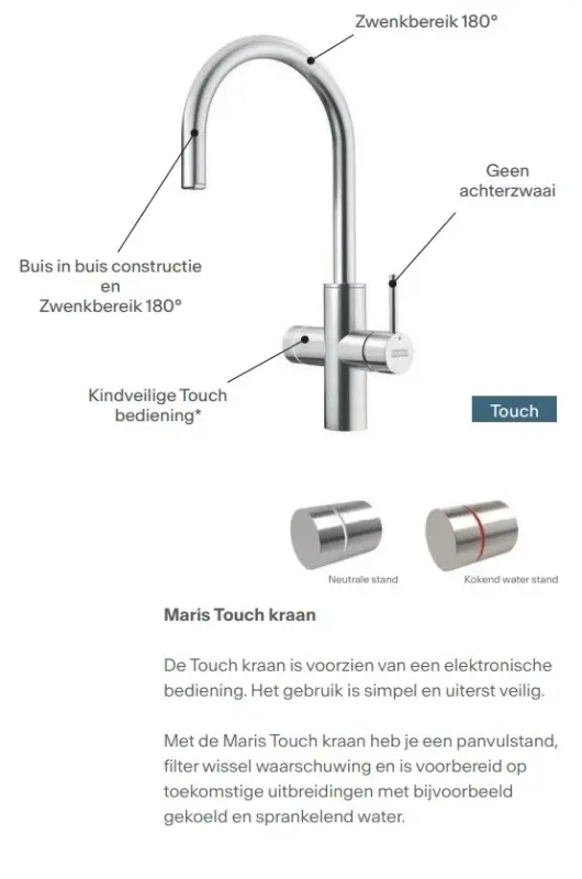 Franke Maris Wasser-Hub 7L Boiler 3-in-1 mit Touch elektronischer kochend Wasserhahn Edelstahl mit Wasser-Hub Mischset 1208967850