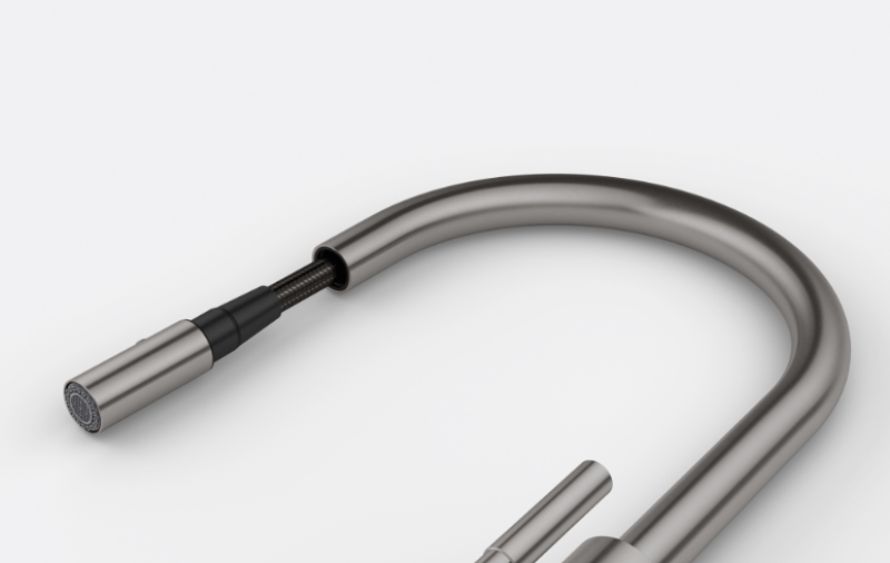 Franke Mythos Masterpiece Küchenarmatur Anthrazit mit J-Auslauf und Ausziehbarer Brause - 115.0711.555