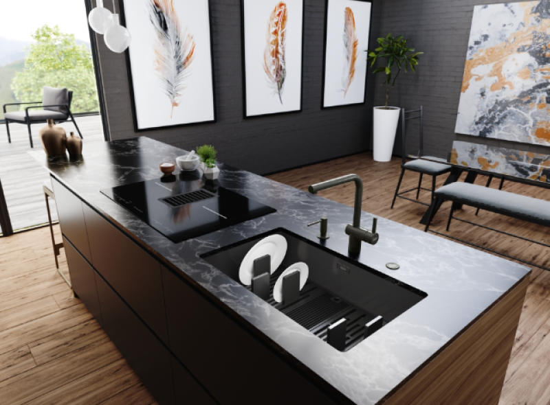 Franke Mythos Masterpiece BXM 210.68 Große Gun Metal Spüle PVD Anthrazit 685x410mm Flachbau und Unterbau - 127.0676.885