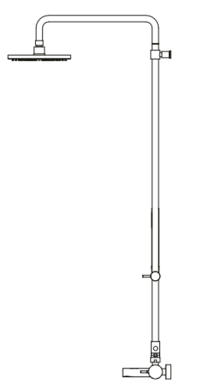 Wasserevolution Flow Drei-Wege-Duschmischer mit Hauptdusche und runder Handbrause Weiß T131NRBR