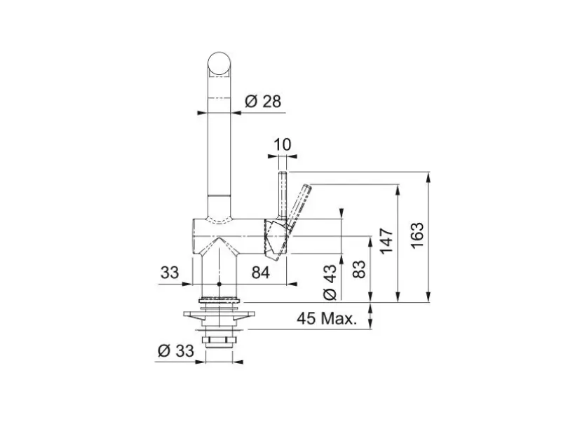 Franke Active L Küchenarmatur in Onyx mit schwenkbarem Auslauf 115.0653.373