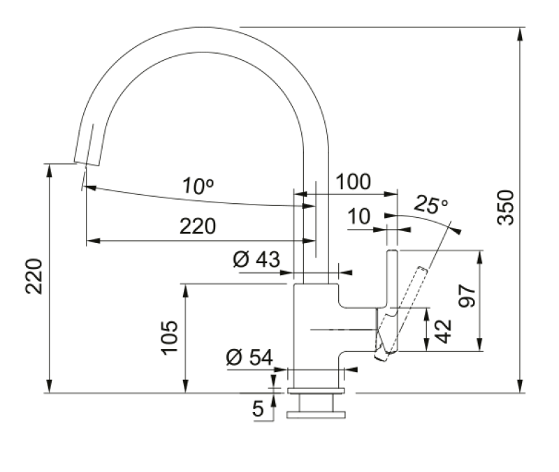 Franke Lina XL Küchenarmatur Stone Grey Grau mit Schwenkauslauf 115.0626.022