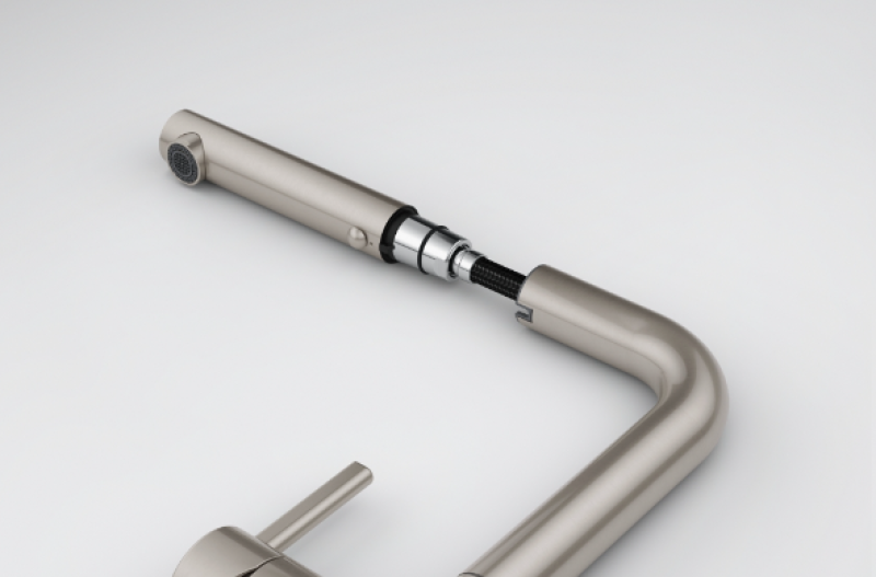 Franke Active Twist Einhebelmischer Edelstahloptik mit Ausziehbarer Brause und Integrierter Abflussbedienung 115.0653.505