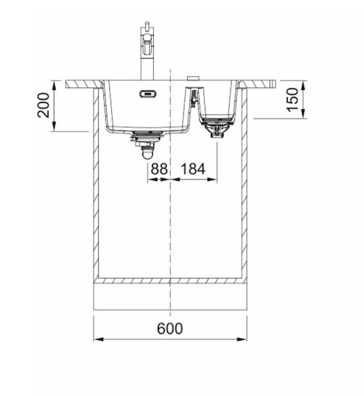 Franke Maris MRG 260-34-15 Fragranite Schiefergrau Spülbecken Becken Links Grau Dunkel Flachbau 135.0714.635