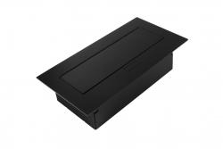Möbelsteckdose 2x Schuko-Buchse, USB A+C, ohne Kabel, schwarz