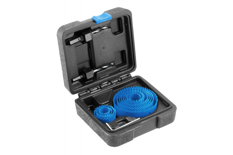 Hoegert Lochsägen-Set aus Kohlenstoffstahl, 14-teilig.