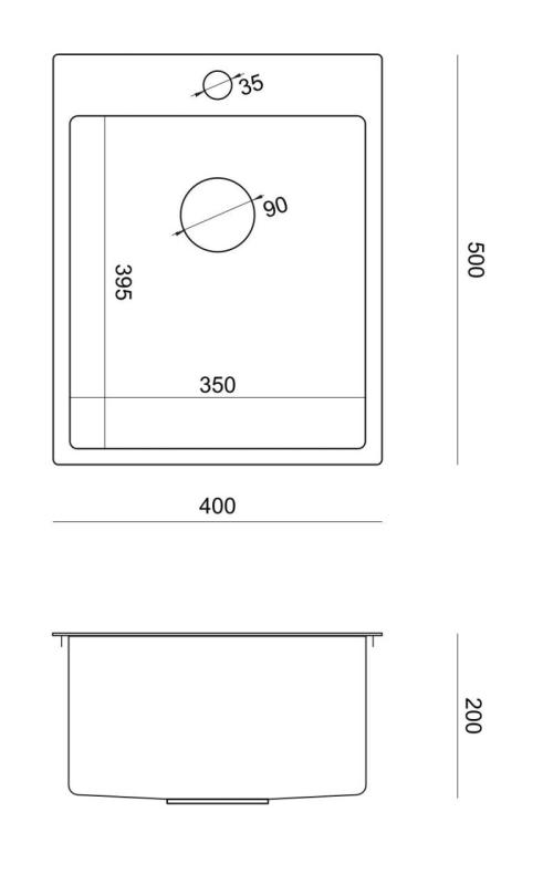 Aquadesign Clara Spülbecken Kupfer 40x50cm Aufsatz- oder Flacheinbau mit Hahnlochbank und Kupferstöpsel - 1208969507