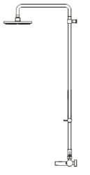 Wasserevolution Flow Drei-Wege-Thermostat-Duscharmatur mit Hand- und Kopfbrause Weiß 250mm T131TN25BR