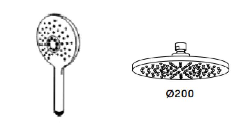 Waterrevolution Flow thermostatische drieweg-douchemengkraan met hoofddouche en ronde handdouche RVS T131TNRIE