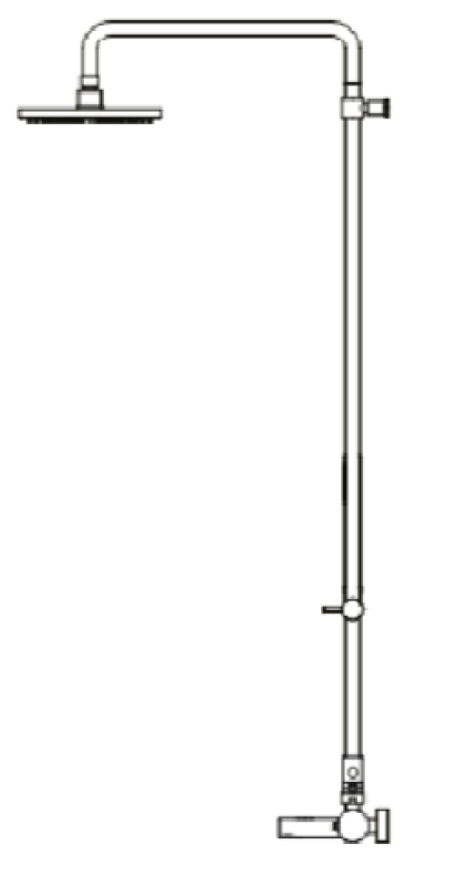 Wasserevolution Flow Drei-Wege-Thermostat-Duschmischer mit 250mm Kopfbrause und runder Handbrause Weiß T131TNR25BR