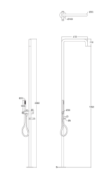 Waterrevolution Flow Duschsäule mit Mischknopf und Handbrause Light Gold T147WGE