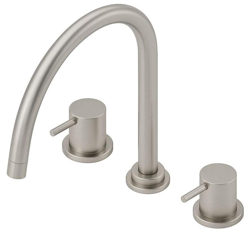 Wasserevolution Flow 3-Loch Küchenmischer mit schwenkbarem Auslauf und Anschluss für gefiltertes Wasser Edelstahl T152UIE