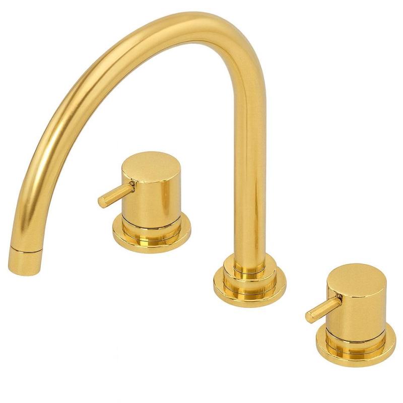 Waterrevolution Flow 3-Loch Küchenmischbatterie mit schwenkbarem Auslauf und Anschluss für gefiltertes Wasser Messing T152ULE