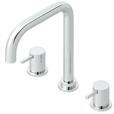 Wasserevolution Flow 3-Loch-Winkel-Küchenarmatur mit schwenkbarem Auslauf und Anschluss für gefiltertes Wasser Chrom T152H01