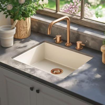 Wasserevolution Flow 3-Loch Winkel-Küchenarmatur mit schwenkbarem Auslauf und gefiltertem Wasseranschluss Kupfer T152HCPE