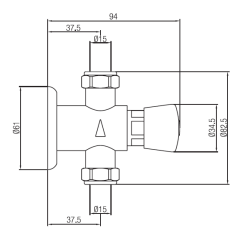 PB Selbstschließender Außentemporisierter Duschhahn 1/2" 1208969806