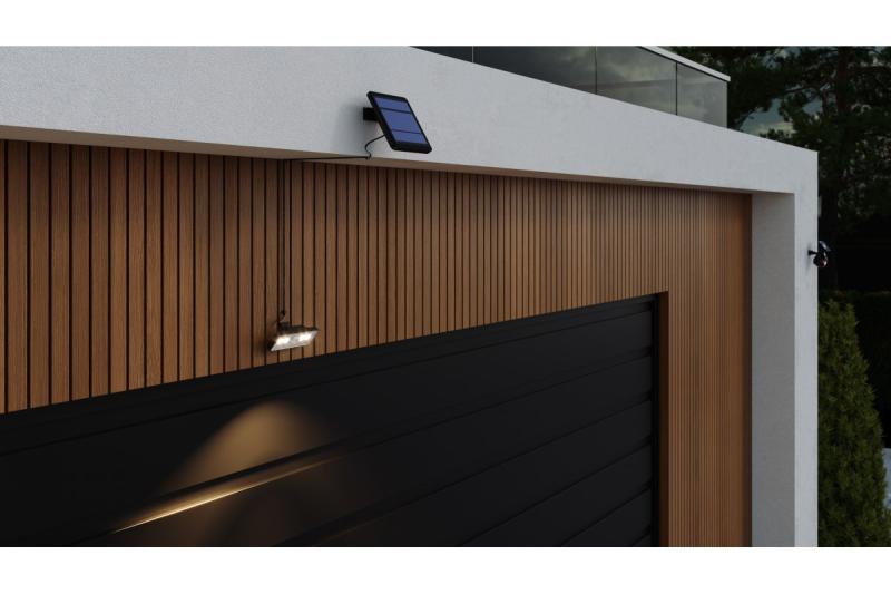 Sonnlichtleuchte mit Bewegungs- und Dämmerungssensor DAVOS, LED, 1000lm, 4000K, 2000mAh, IP54, schwarz