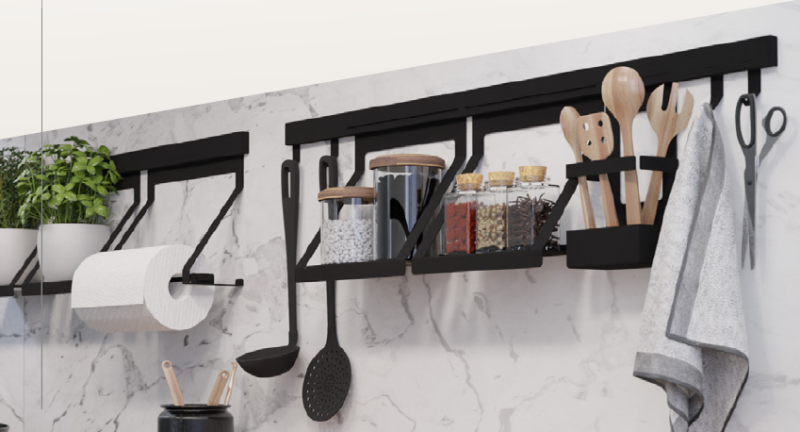 Epka Luxion Korb für Küchenreling Metall Schwarz 1208969965