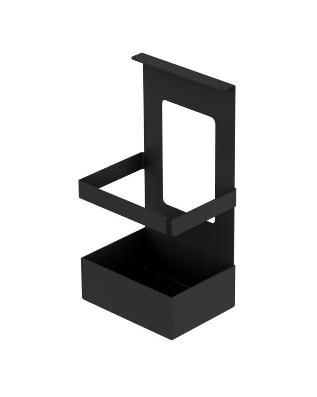 Epka Luxion Set Küchenreling 80 cm mit Zubehör Metall mit verdeckter Befestigung Schwarz 1208969996