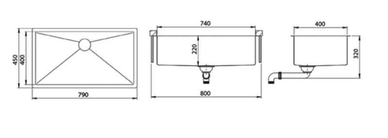 Ausmann Mosel Kupfer große Spüle Edelstahl - PVD Kupfer 74x40 universell 1208970018