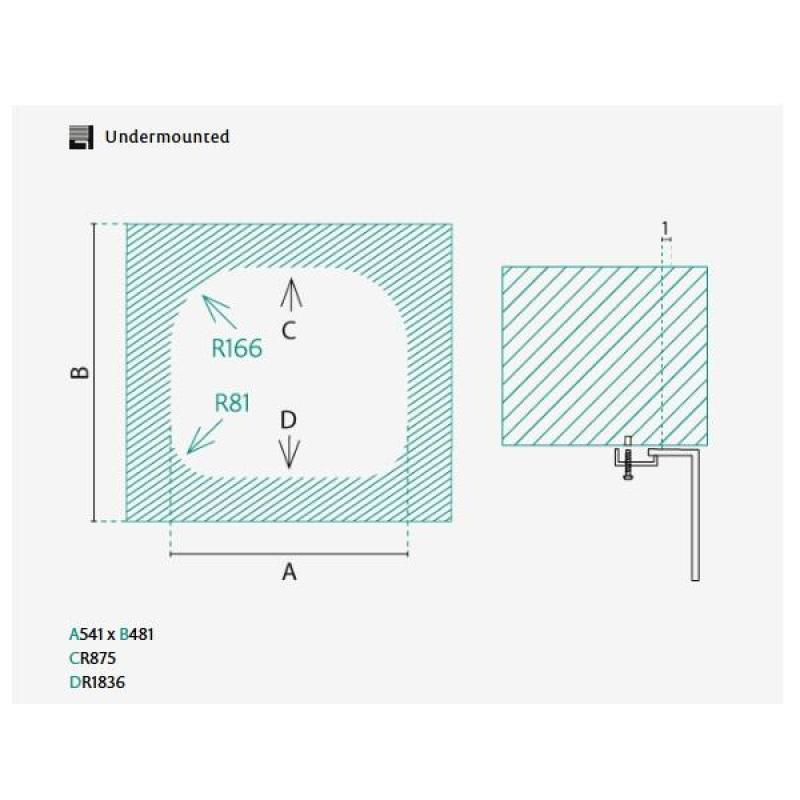 Banka Denver Edelstahl Spülbecken 54 x 48 cm Unterbau 1208970048