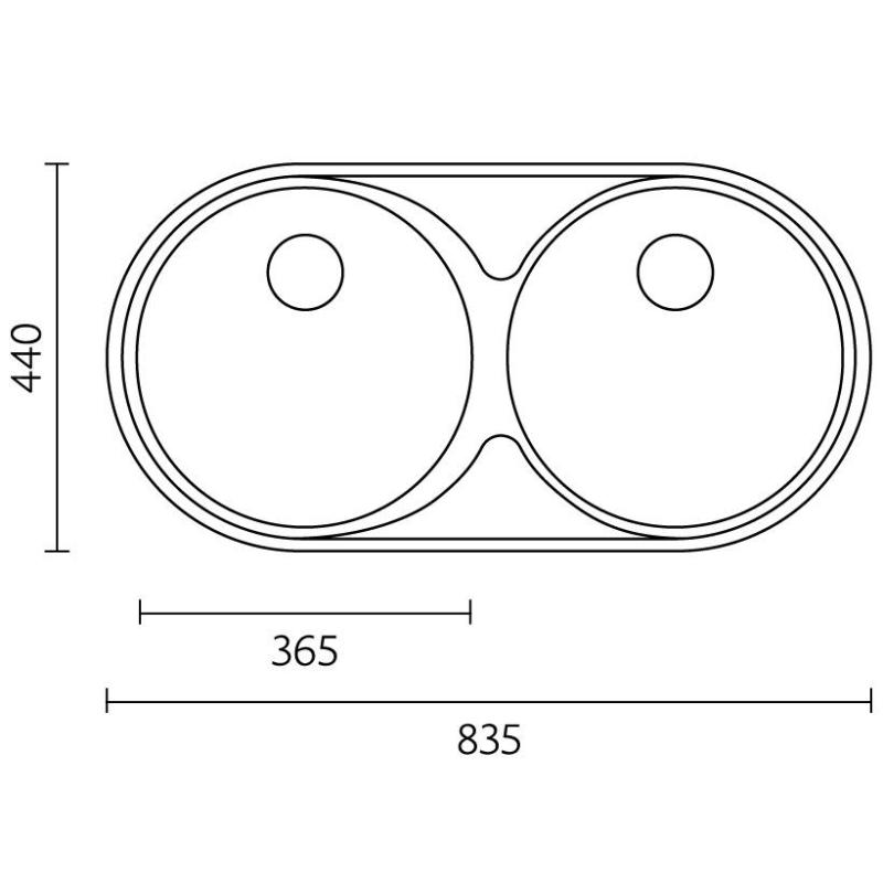 Banka Andalucia Edelstahl Doppelspüle 835 x 440 cm Unterbau 1208970051